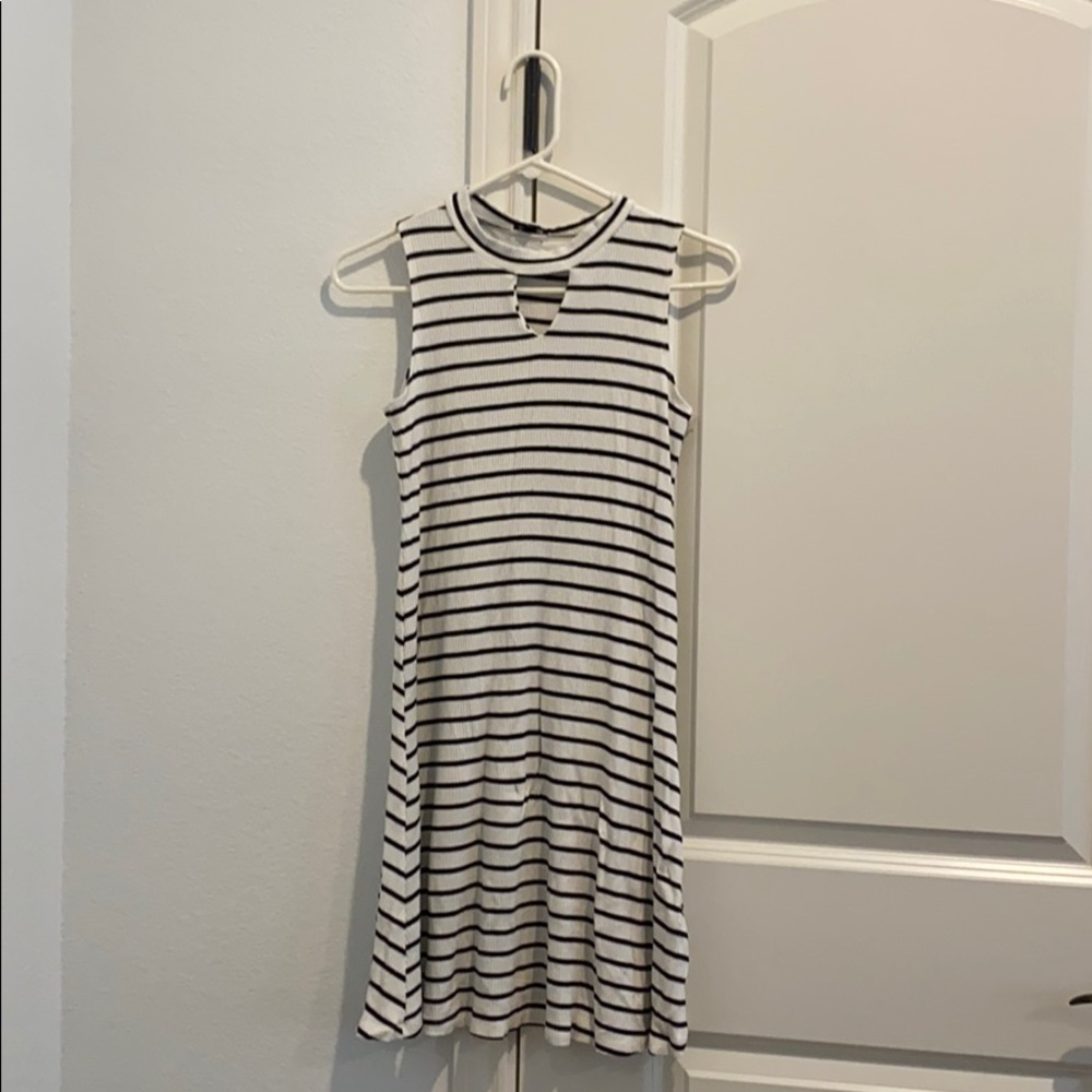 Girls’ Striped Mock Neck Dress